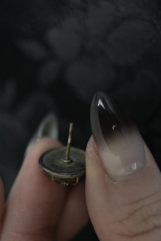 Antike Vintage Ohrringe – Ethno-Design in 835 Silber (Schraubverschluss)