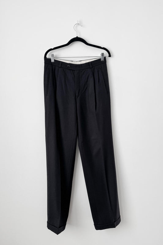 Vintage 80s Bundfaltenhose, Schwarz, S–M