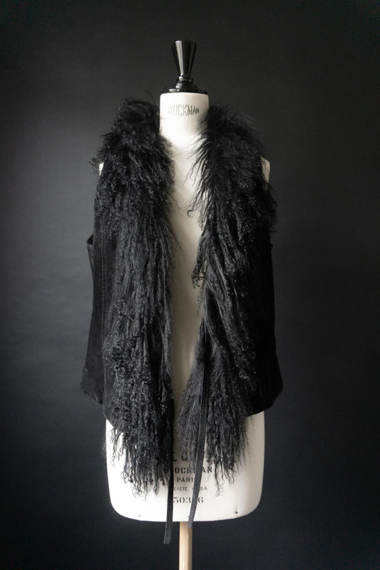Leather Vest Shearling, M–L
