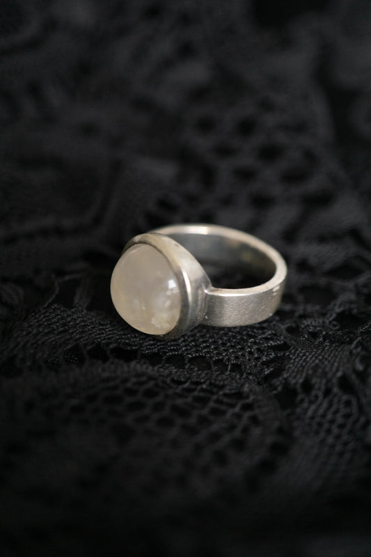 Vintage Silberring mit Mondstein – 925 Sterling Silber