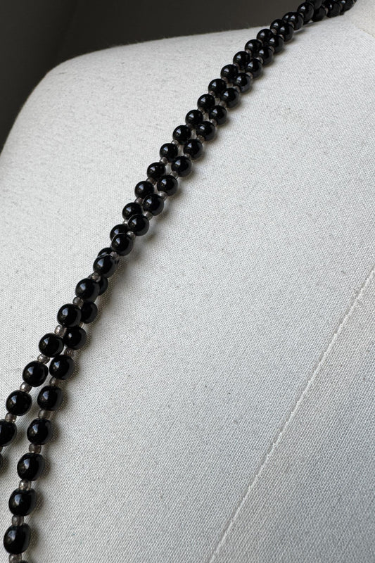 Vintage Onyx Perlenkette theplaincircle vintage