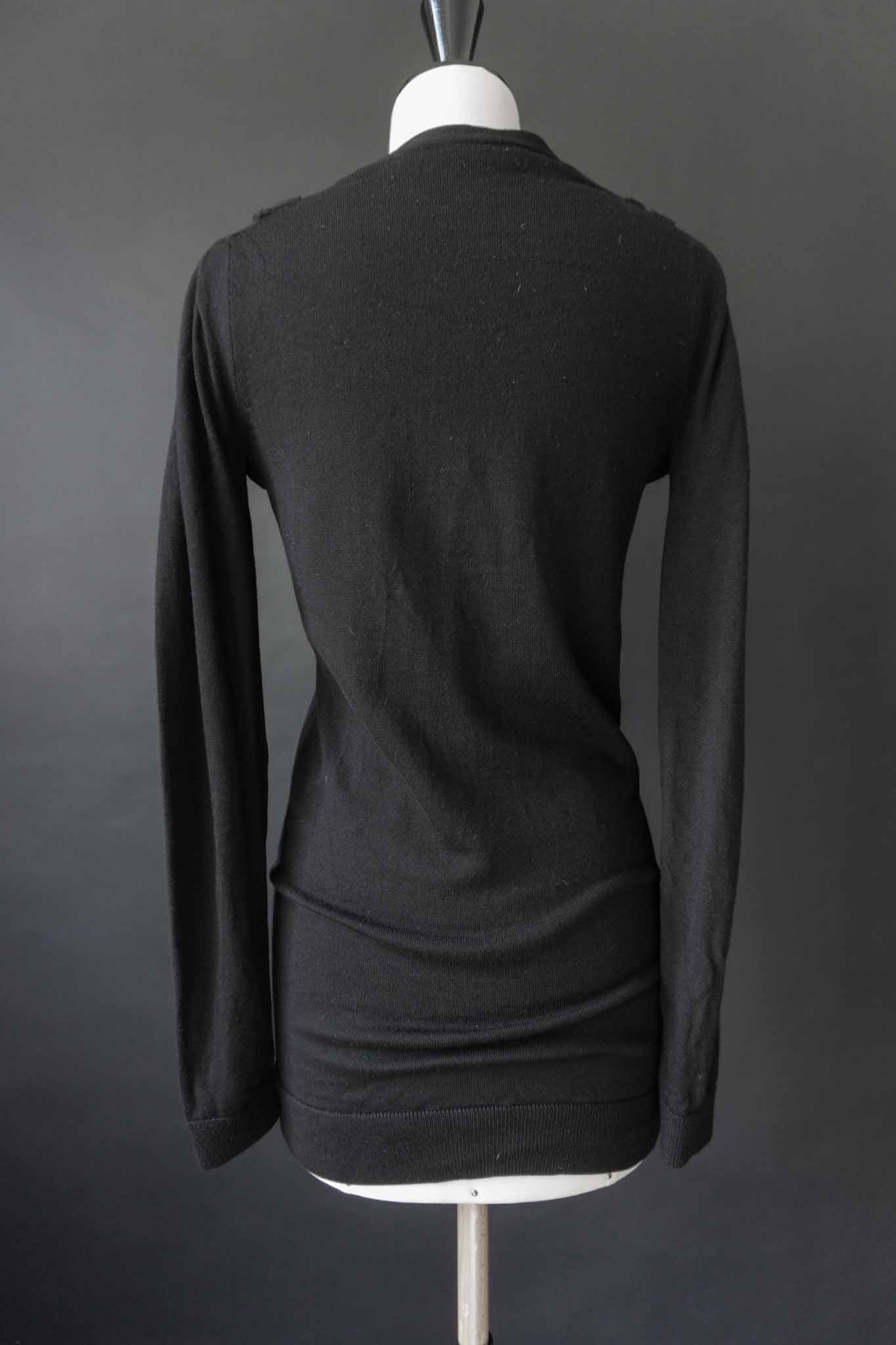 Schwarze Burberry Strickjacke mit Knopfleiste und V-Ausschnitt