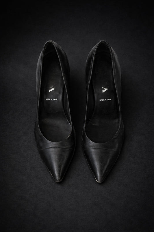 PRADA Pumps Leder Schwarz 39,5 theplaincircle vintage