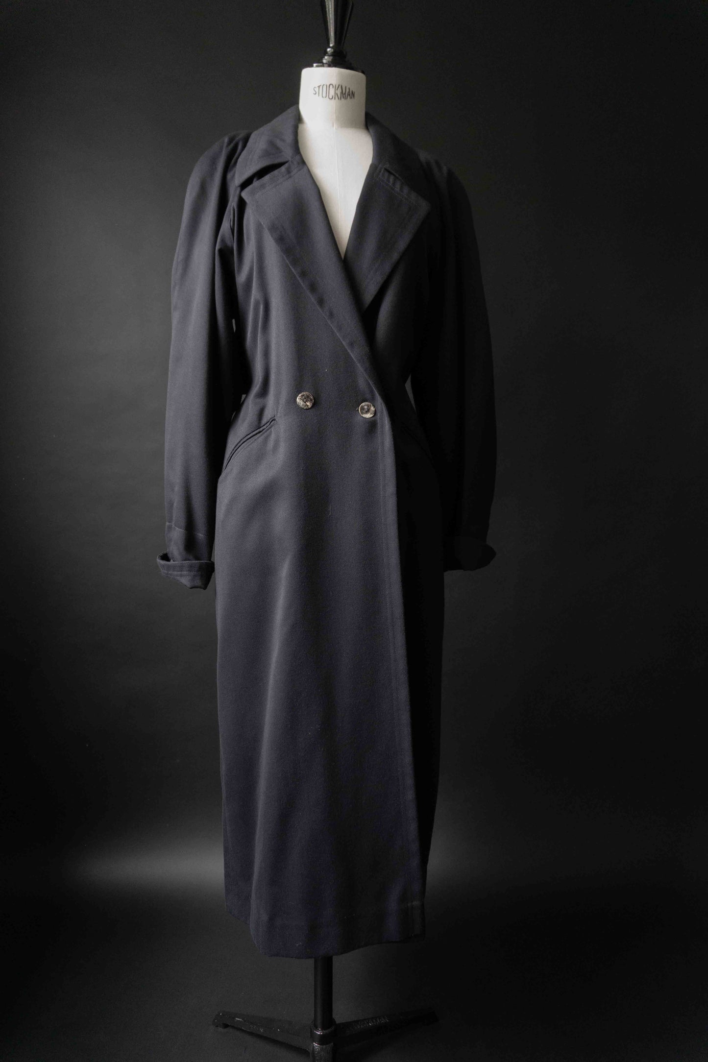 Vintage Wallis Trenchcoat, Navy, S–M theplaincircle vintage