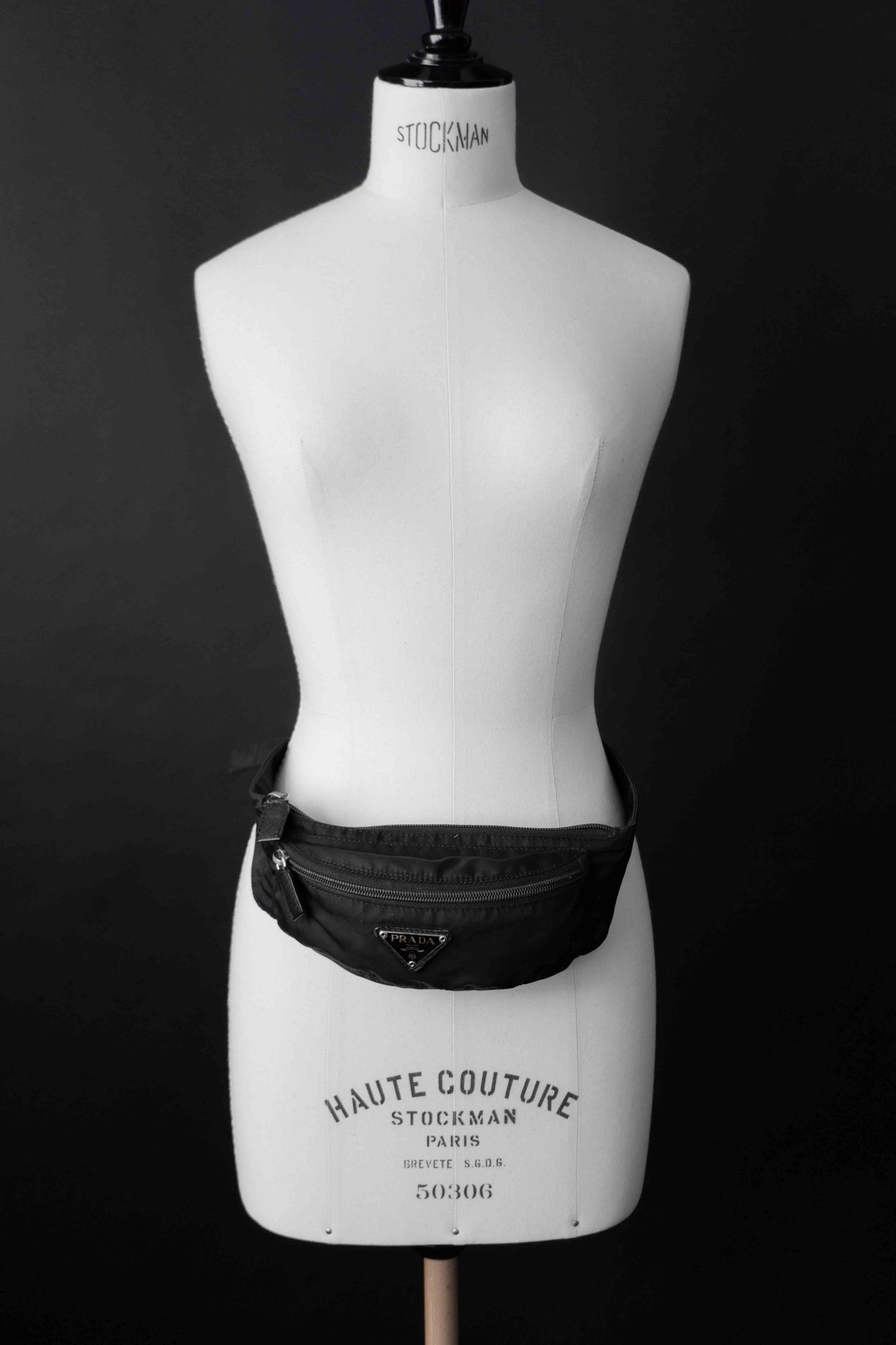 Vintage prada Bauchtasche aus schwarze Nylon