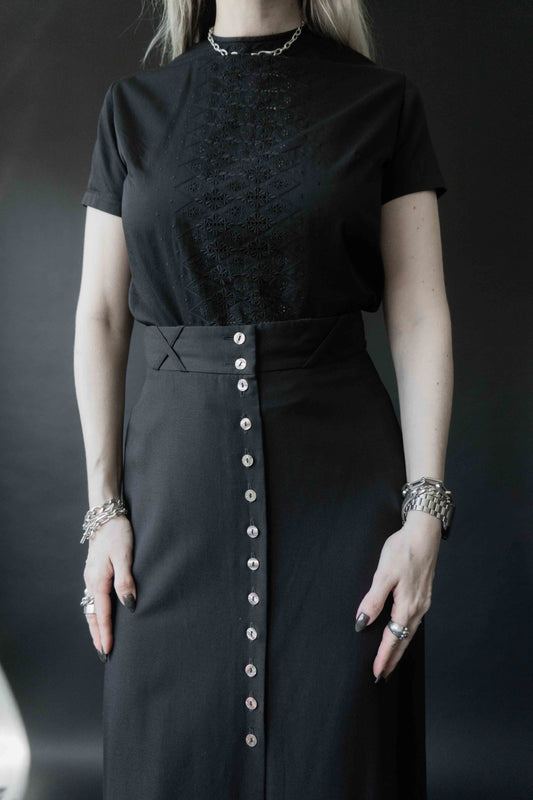 Vintage Maxirock Wallis, Schwarz, S–M theplaincircle vintage