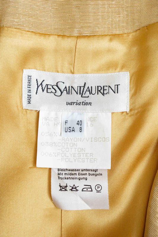 Yves Saint Laurent Vintage Trenchcoat in Gold mit Logo-Knöpfen aus den 80ern
