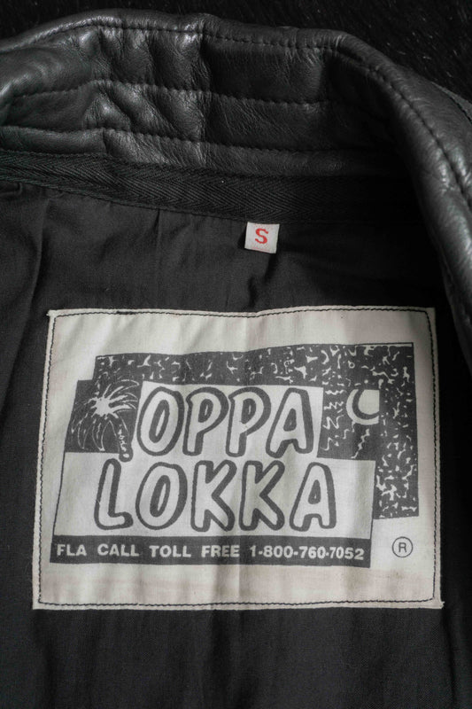 Schwarze Vintage Lederjacke mit Steppnähten und Fake Fur Saum aus den 80er Jahren