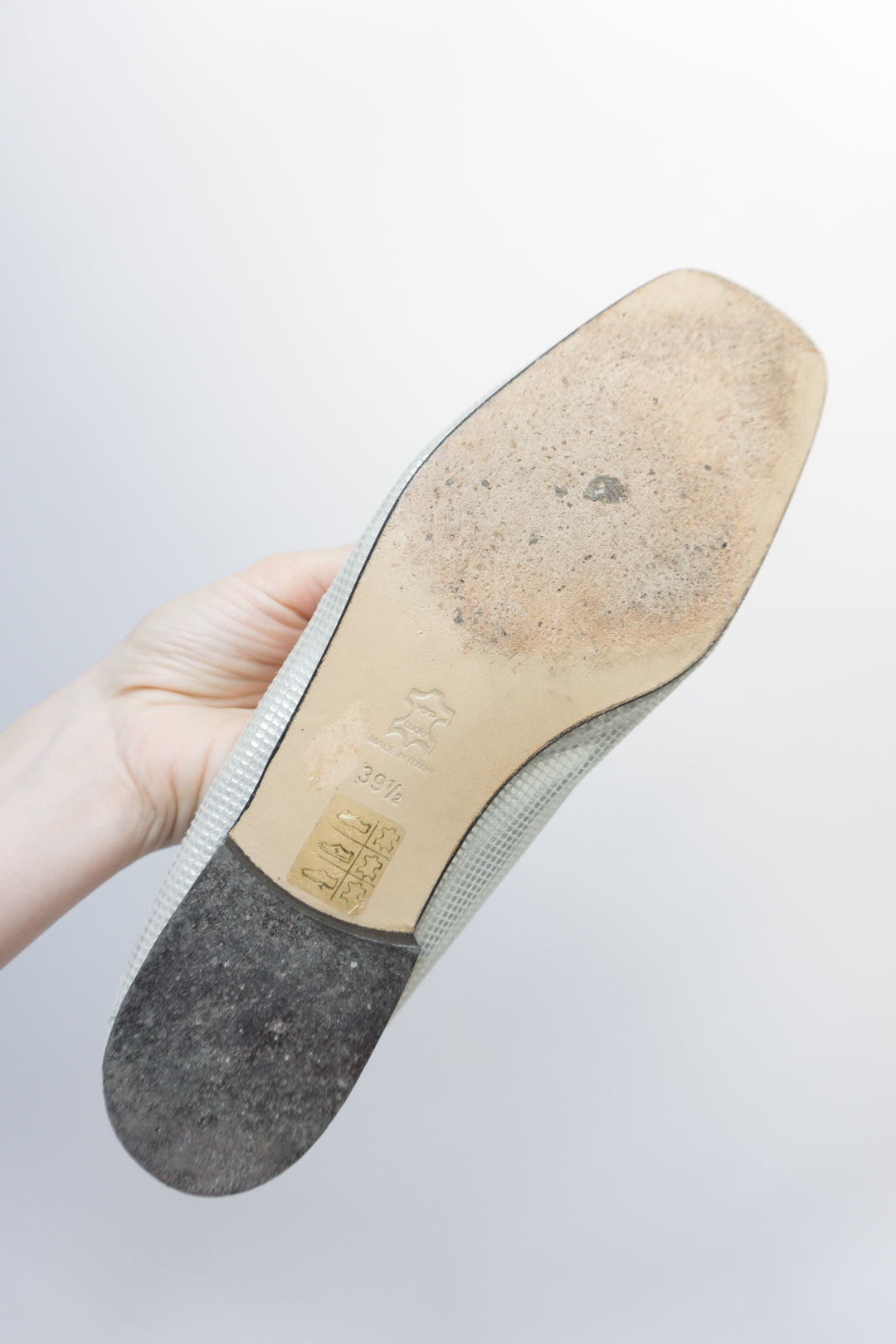 Loafer Leder Silber 39,5 - theplaincircle vintage