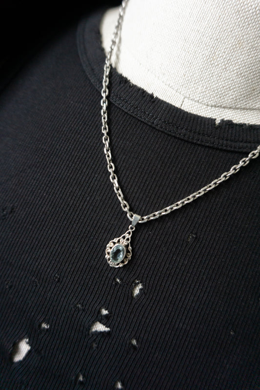 Kette mit Aquamarin Anhänger - theplaincircle vintage