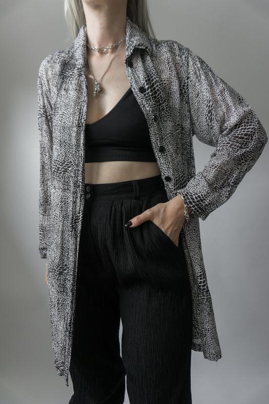 Bluse Monochrome Leopard - theplaincircle vintage
