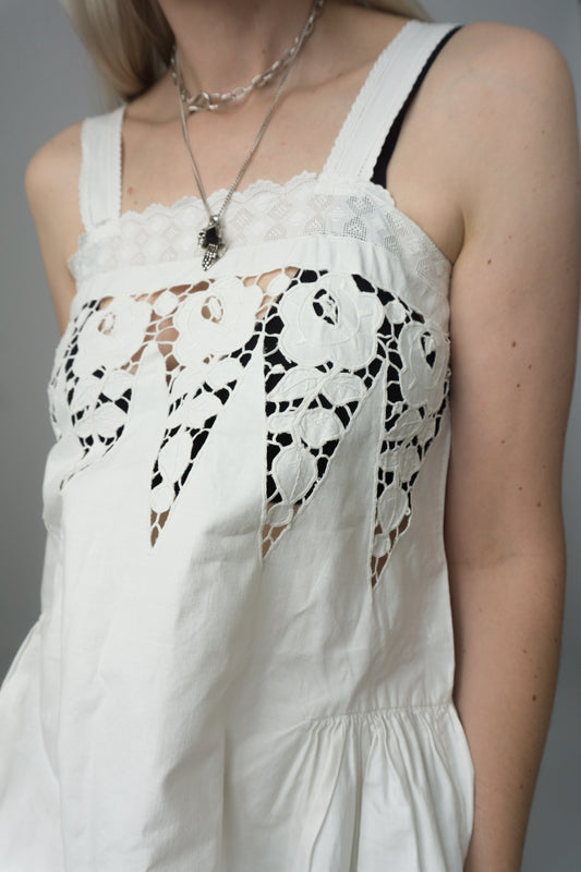 Sommerkleid Weiß Antik - theplaincircle vintage