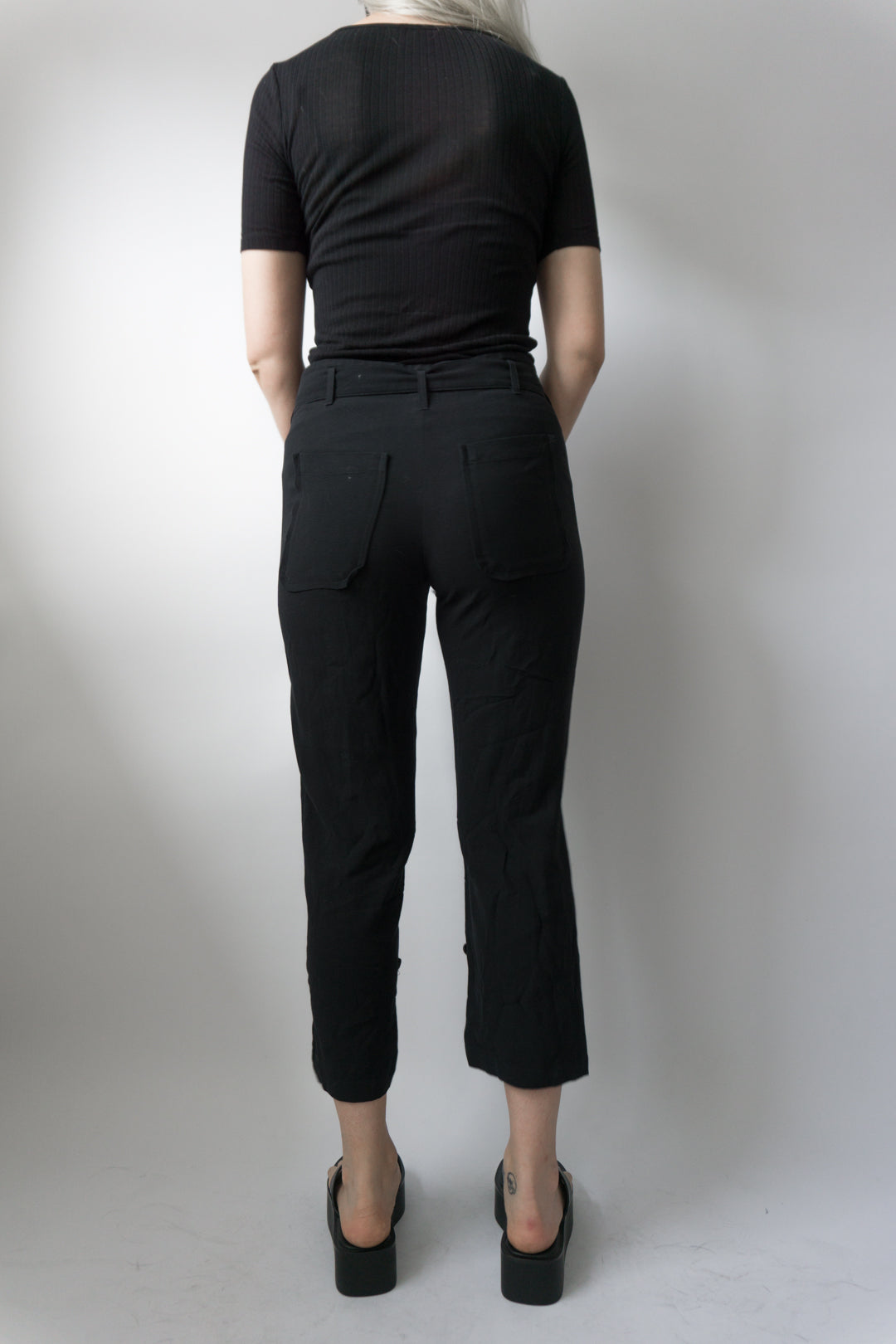 vintage Schwarze Ann demeulemeester Hose mit Gürtel