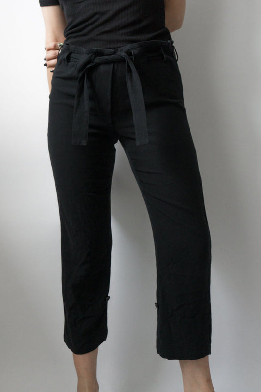 vintage Schwarze Ann demeulemeester Hose mit Gürtel