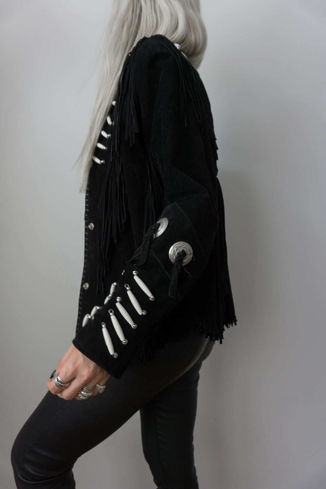 Lederjacke Western Fransen - theplaincircle vintage