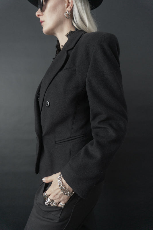 Blazer Kaschmir Schwarz - theplaincircle vintage