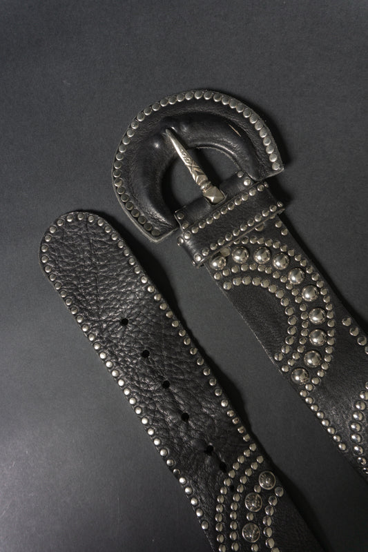 Vintage Nieten Gürtel, Leder, S–M theplaincircle vintage