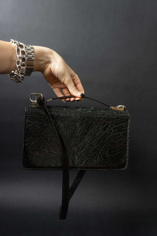 Tasche Schwarz Leder - theplaincircle vintage