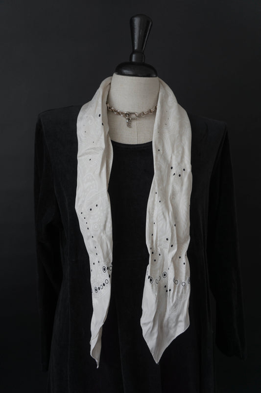 Tuch Paisley Seide Weiß theplaincircle vintage