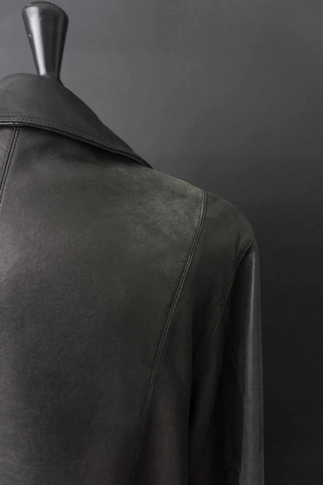 Slouchy Ledermantel Schwarz - theplaincircle vintage