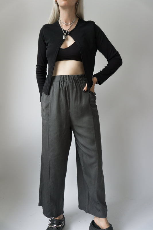 Hose Washed Grey Tencel - theplaincircle vintage