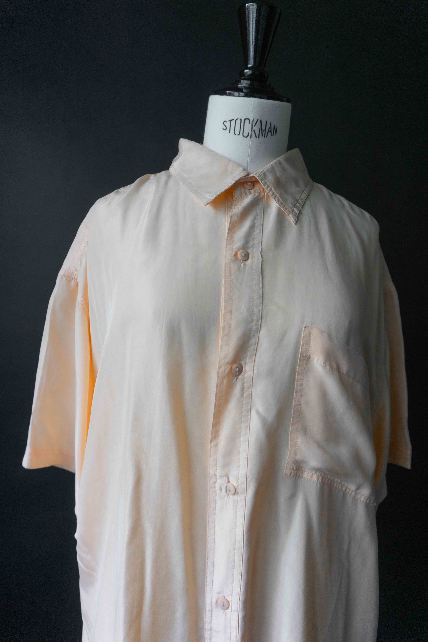 Vintage Bluse Seide, Apricot, S–L theplaincircle vintage