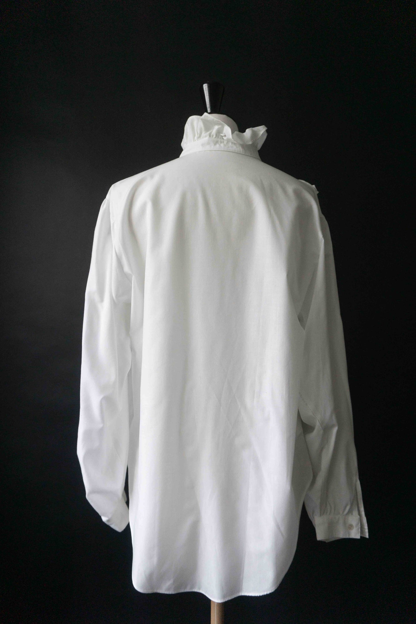 Vintage Bluse Weiß Rüschen Vampy, M–L theplaincircle vintage