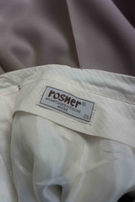 Beige Rosner Vintage Wollhose mit Bundfalten