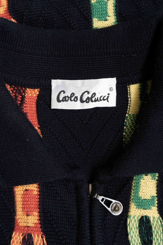 Vintage 80s Carlo Colucci Pullover Troyer Bunt
