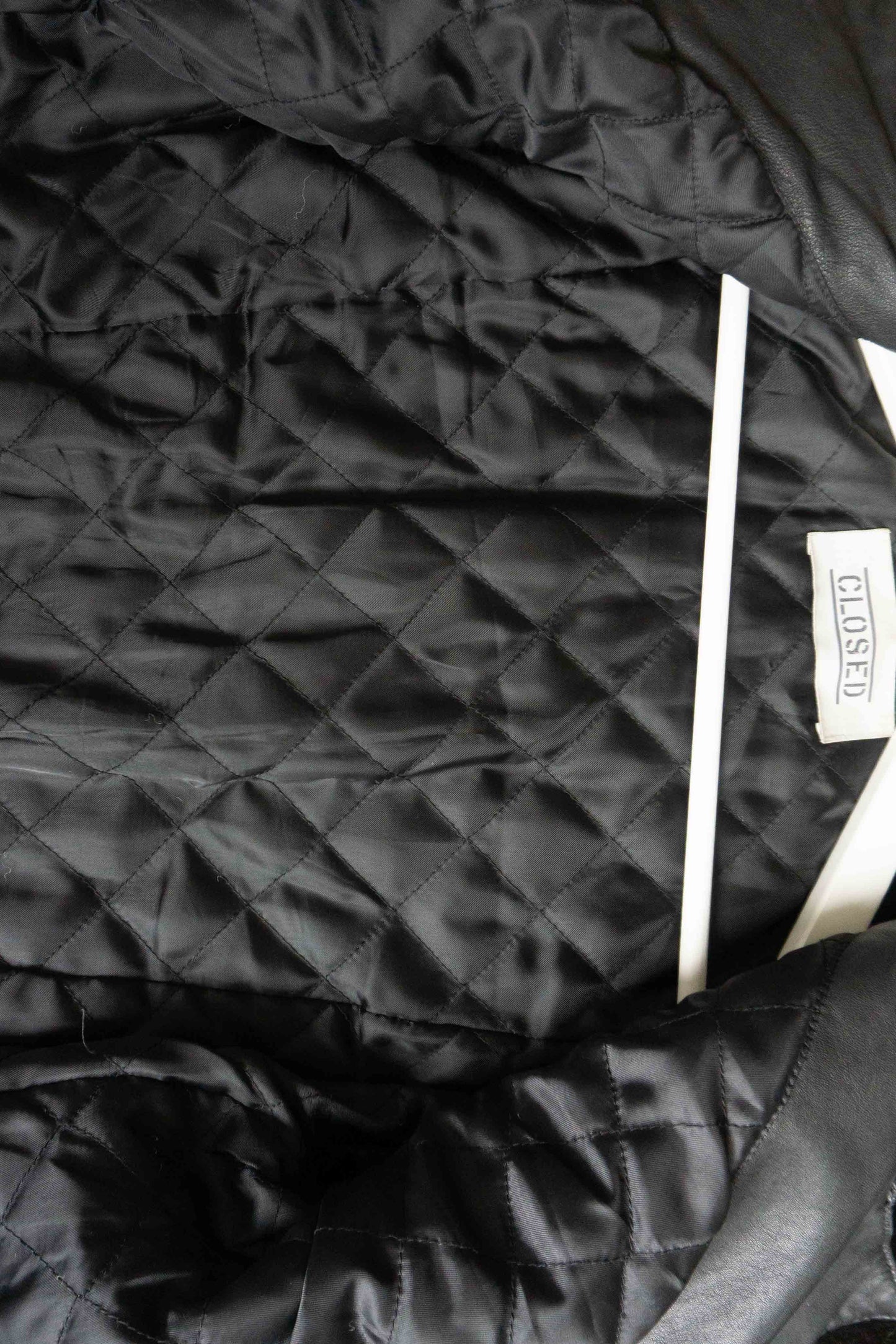 Vintage Y2K Closed Lederjacke Biker Style Silber Hardware