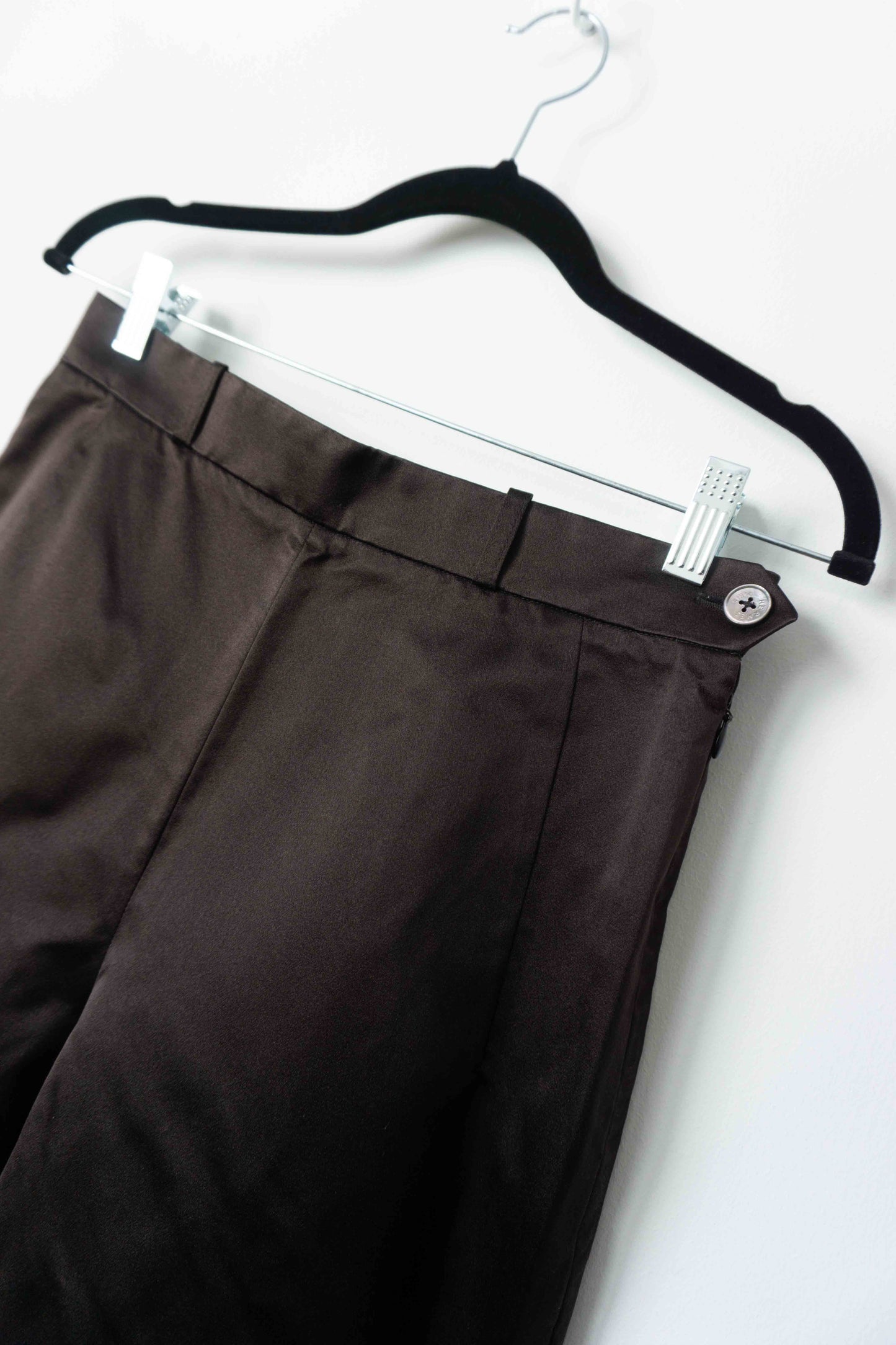 Hermès Highwaist Seidenhose in Schokobraun