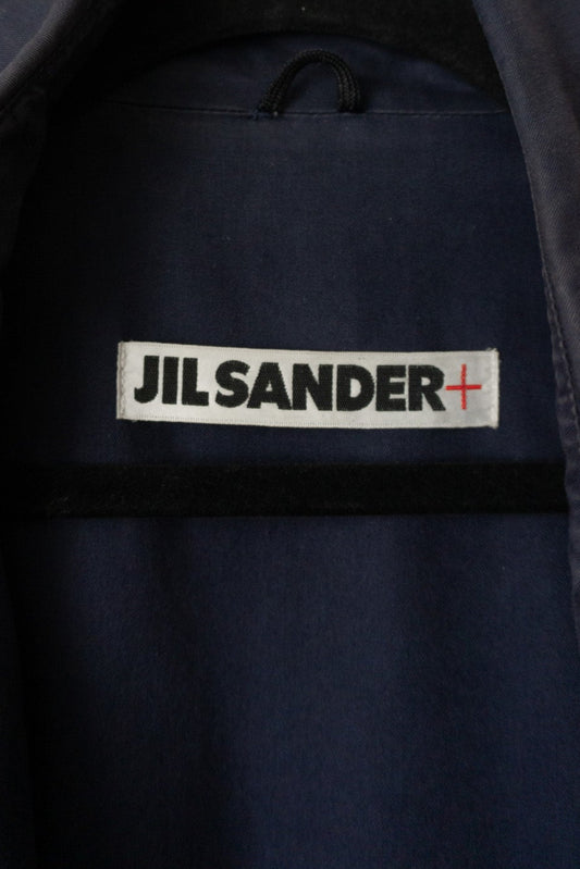 Vintage Jil Sander Trenchcoat aus dunkelblauer Baumwolle 80er Jahre