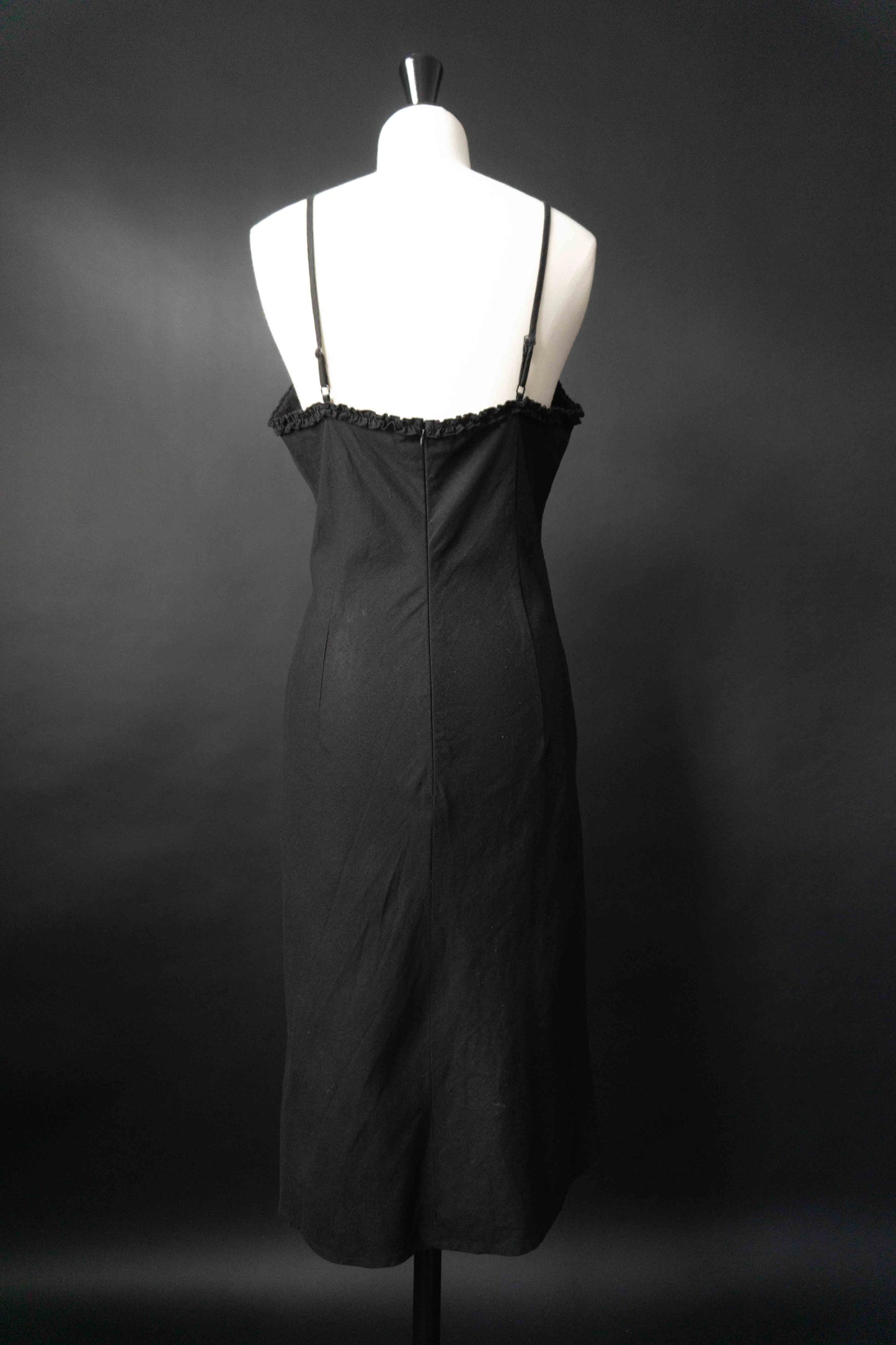 Vintage Leinenkleid Rüschenkante Gothic Sommer