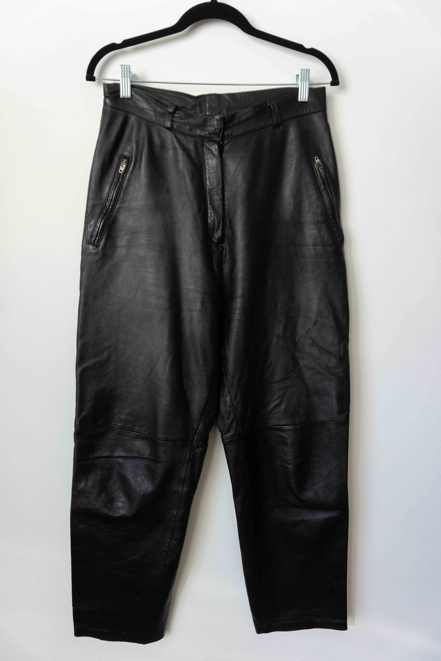 80s Vintage Lederhose mit Highwaist und Zippern