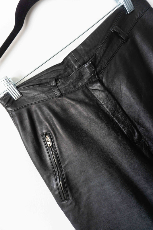 80s Vintage Lederhose mit Highwaist und Zippern