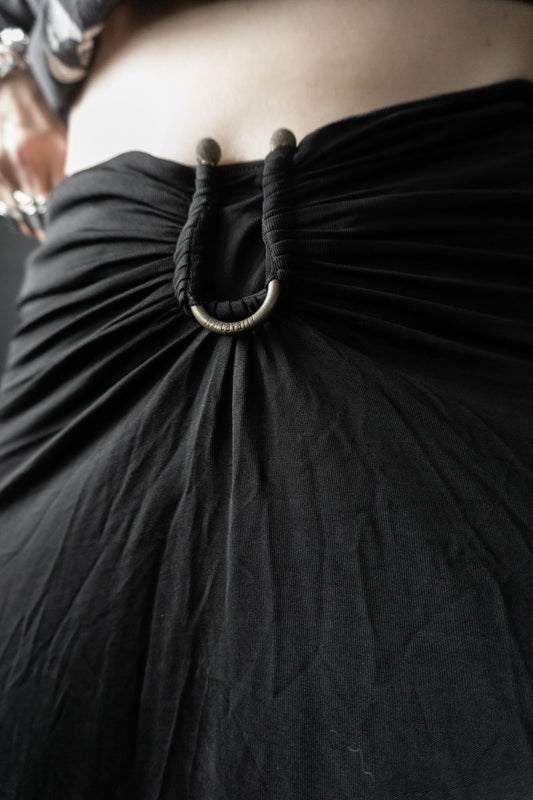 Schwarzer Just Cavalli Y2K Stretch-Rock mit gerafftem Vorderteil