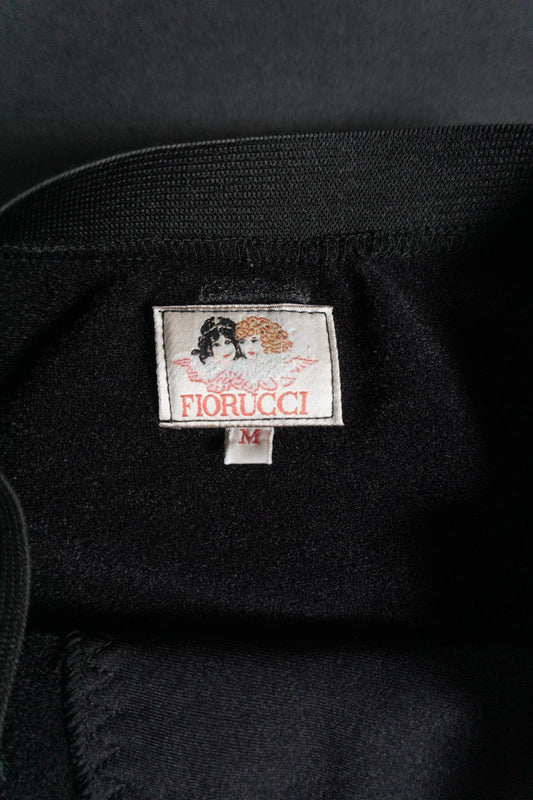 Schwarzer Stretch-Lingerie-Rock mit Ziernähten von Fiorucci