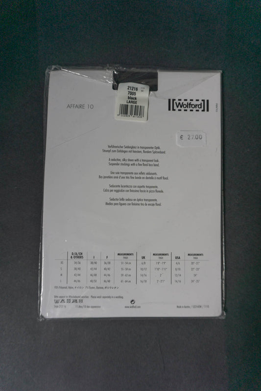 Schwarze Wolford Stay-Ups mit Spitzenabschluss, Vintage Deadstock