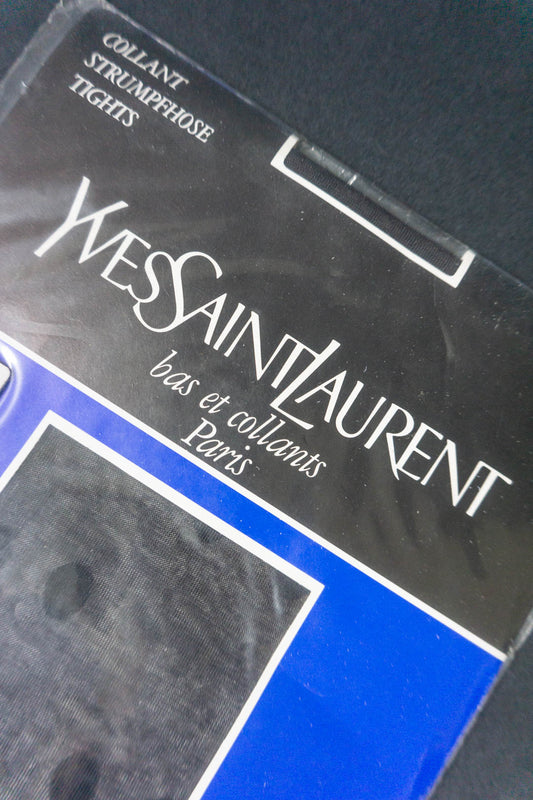 Schwarze Vintage-Strumpfhose mit schwarzen Punkten bas et collants paris