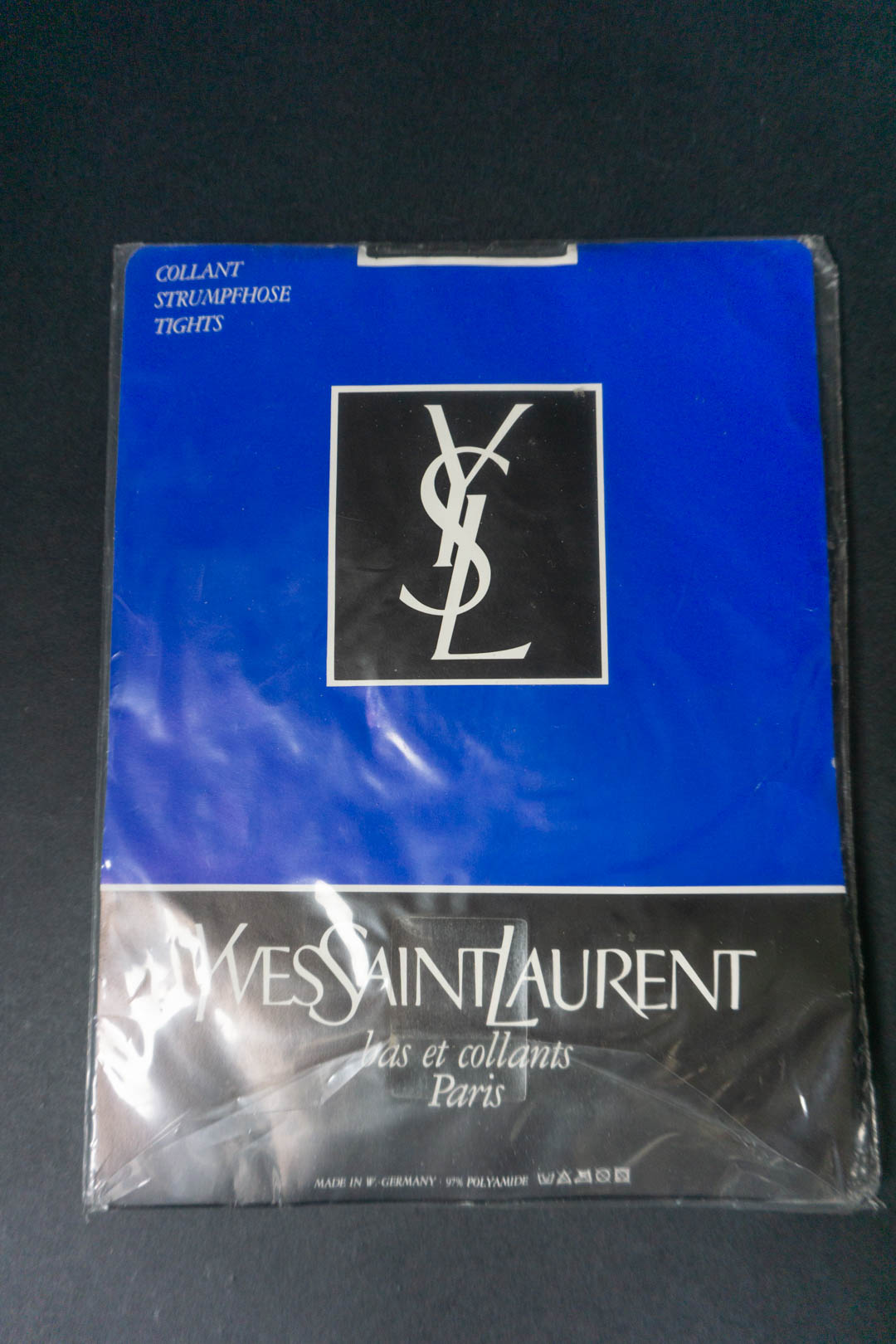 Schwarze Vintage-Strumpfhose mit schwarzen Punkten bas et collants paris