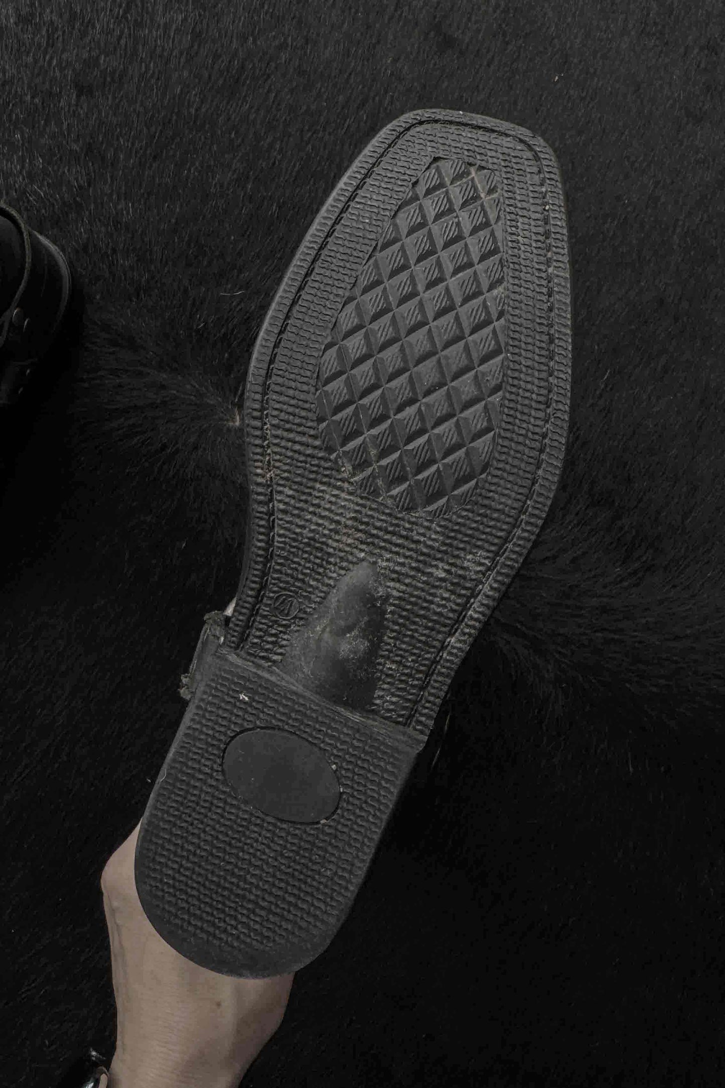 Schwarze Vintage Cowboy Boots mit Square-Toe von His, Leder, Gr. 41