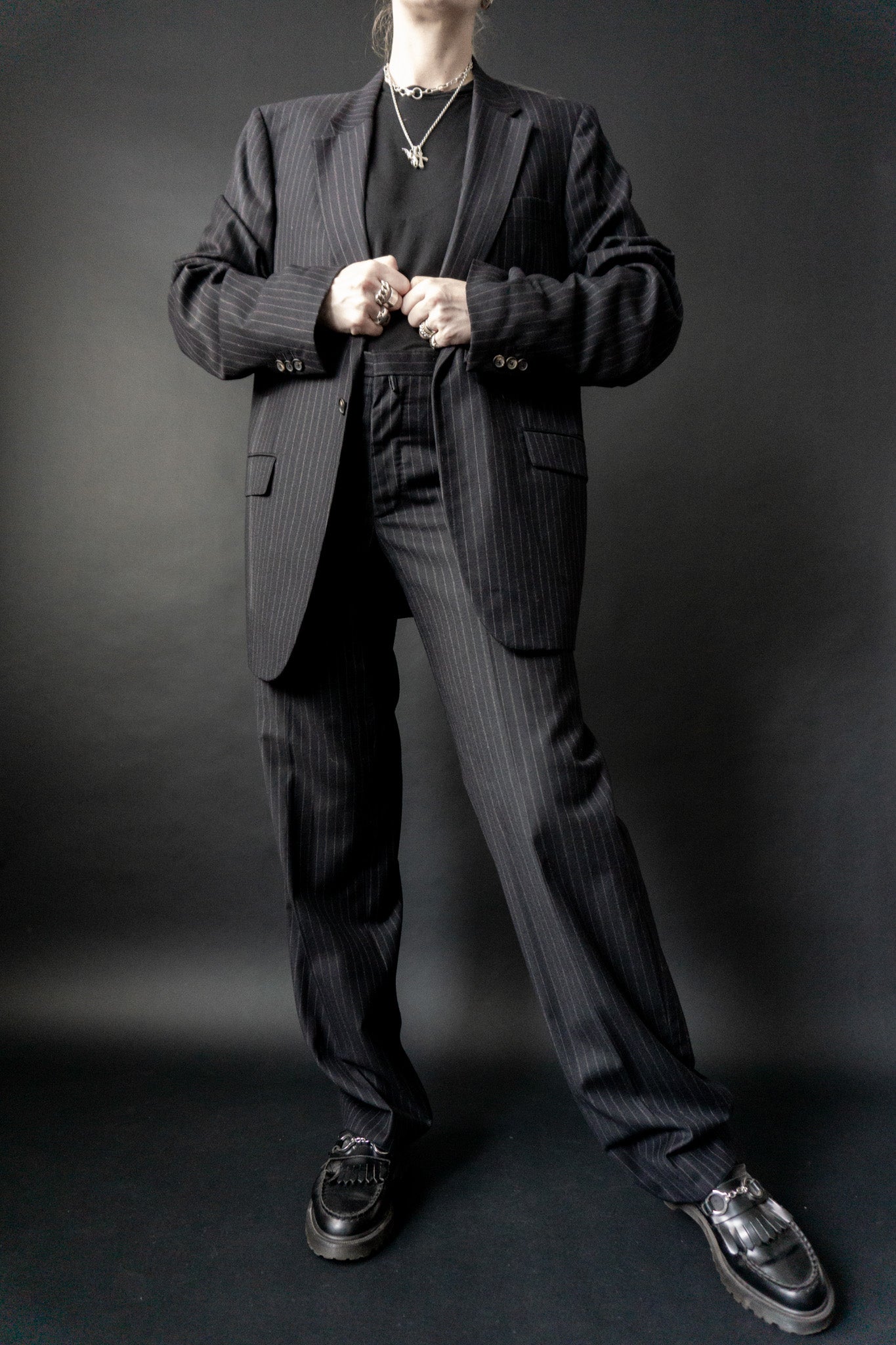 Vintage Jil Sander Bundfaltenhose mit Nadelstreifen