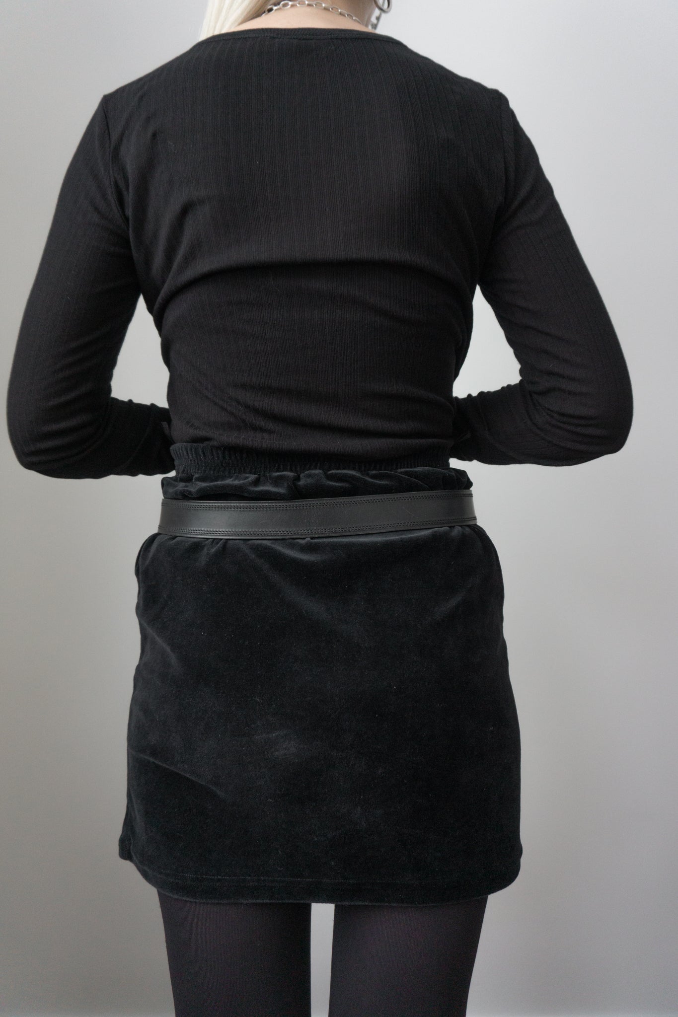 Vintage Jil Sander Leder-Gürtel – Schwarz mit Goldener Runder Schnalle