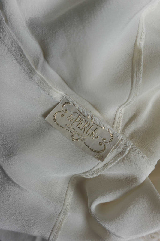 Vintage La Perla Négligé in Beige mit Spitze aus den 80ern