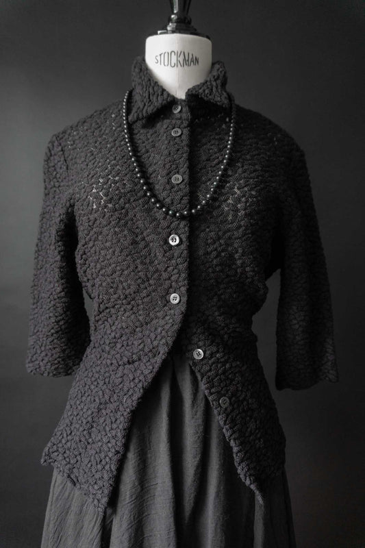 Vintage Kette aus schwarzen Onyx-Perlen – elegant und mystisch