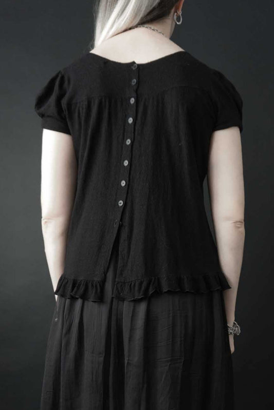 Y2K T-Shirt von Velvet mit Volantkante & Rückenknopfleiste – Vintage Stil