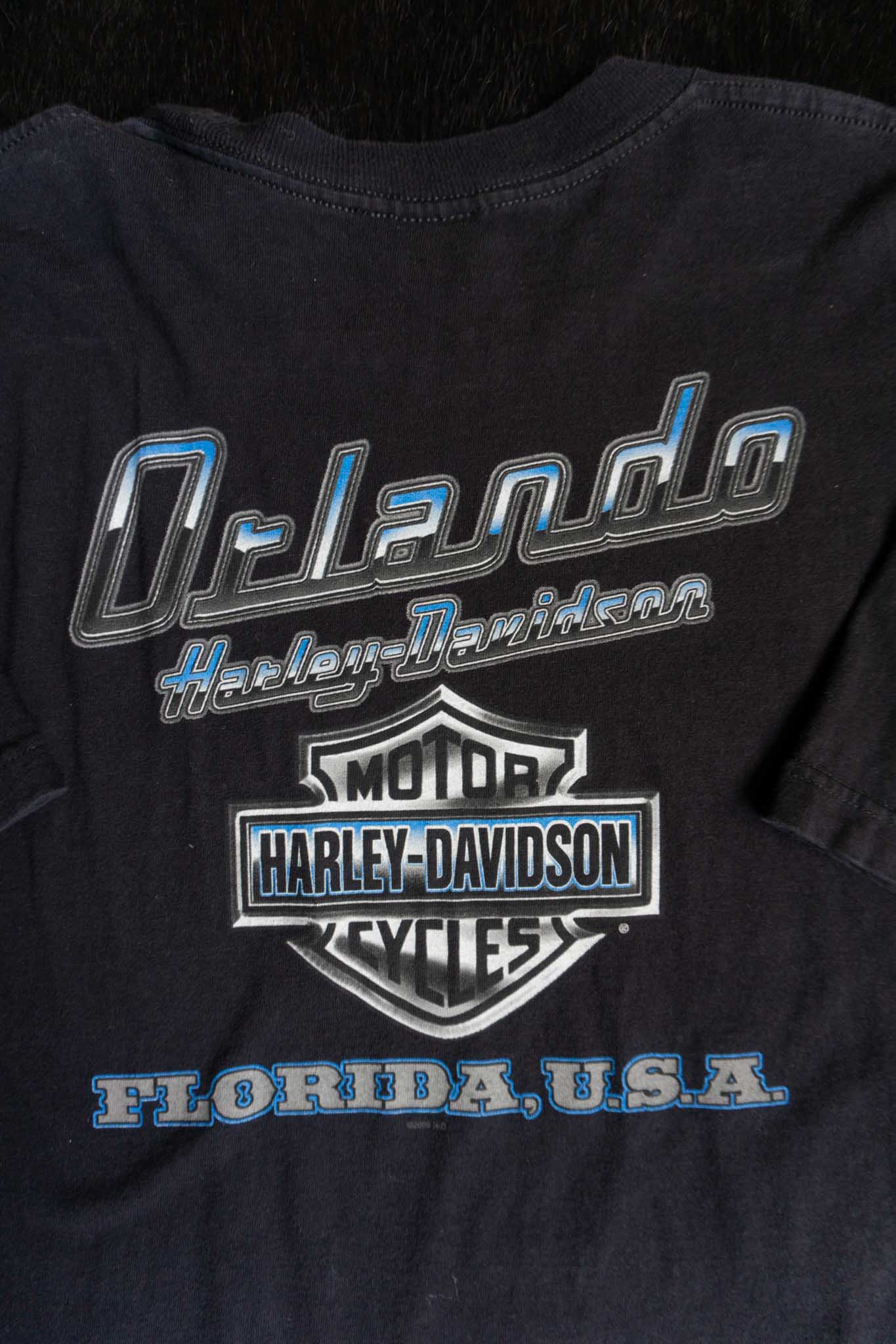 Vintage Harley-Davidson T-Shirt von 2005 in XL mit blauem Print – USA Original