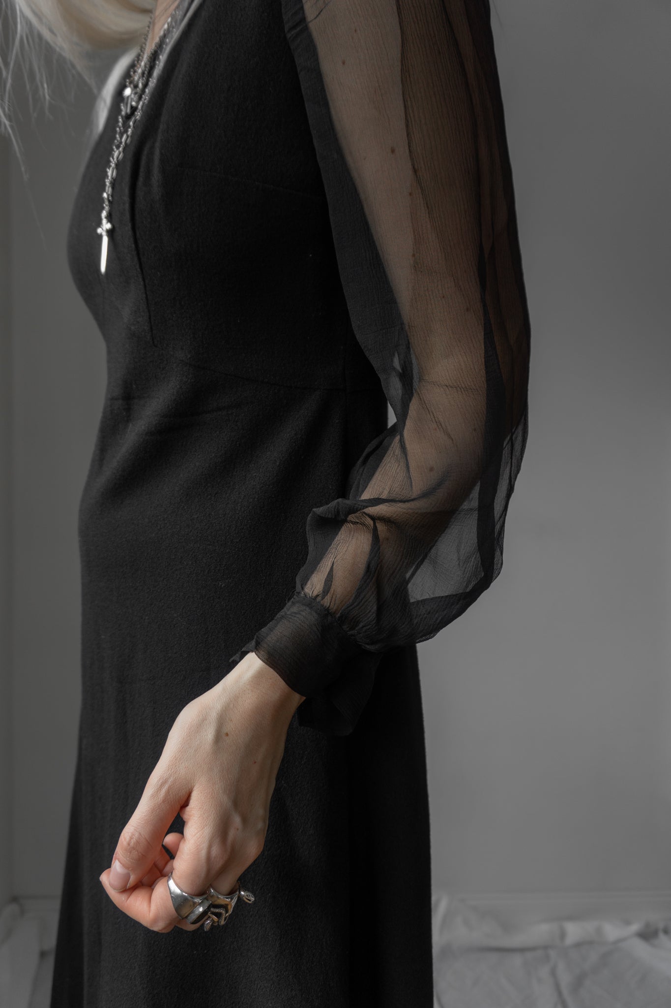 Maxikleid, Schwarz, M - theplaincircle vintage