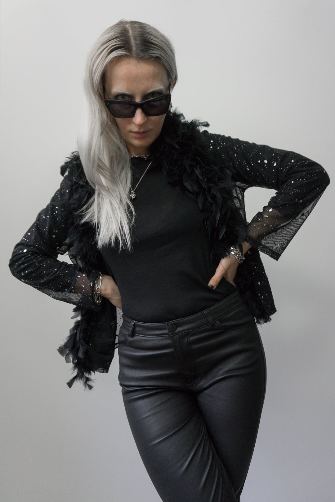 Jacke, Glitzer, M - theplaincircle vintage