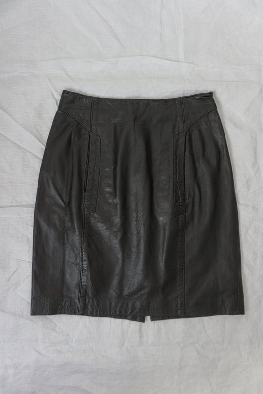 Lederrock, Schwarz, S - theplaincircle vintage